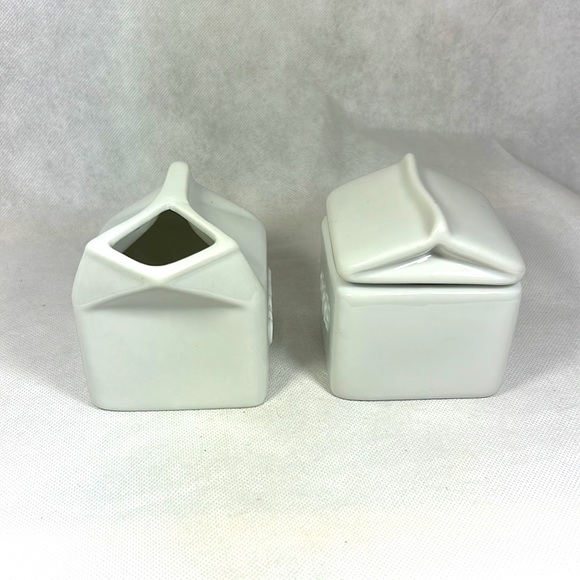 Kitchen Vintage White Creamer And Sugar Set Creamer Shaped Like Milk